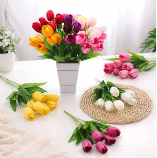 Flori Artificiale Pvc Lalea Buchet Wei A-80544